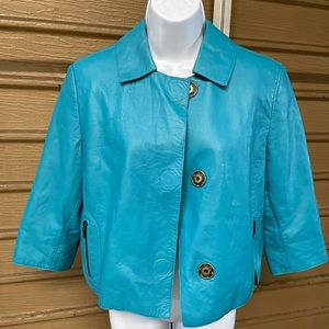 Akris cropped leather jacket